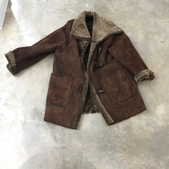 Shearling and suede coat - Picture 1 of 3